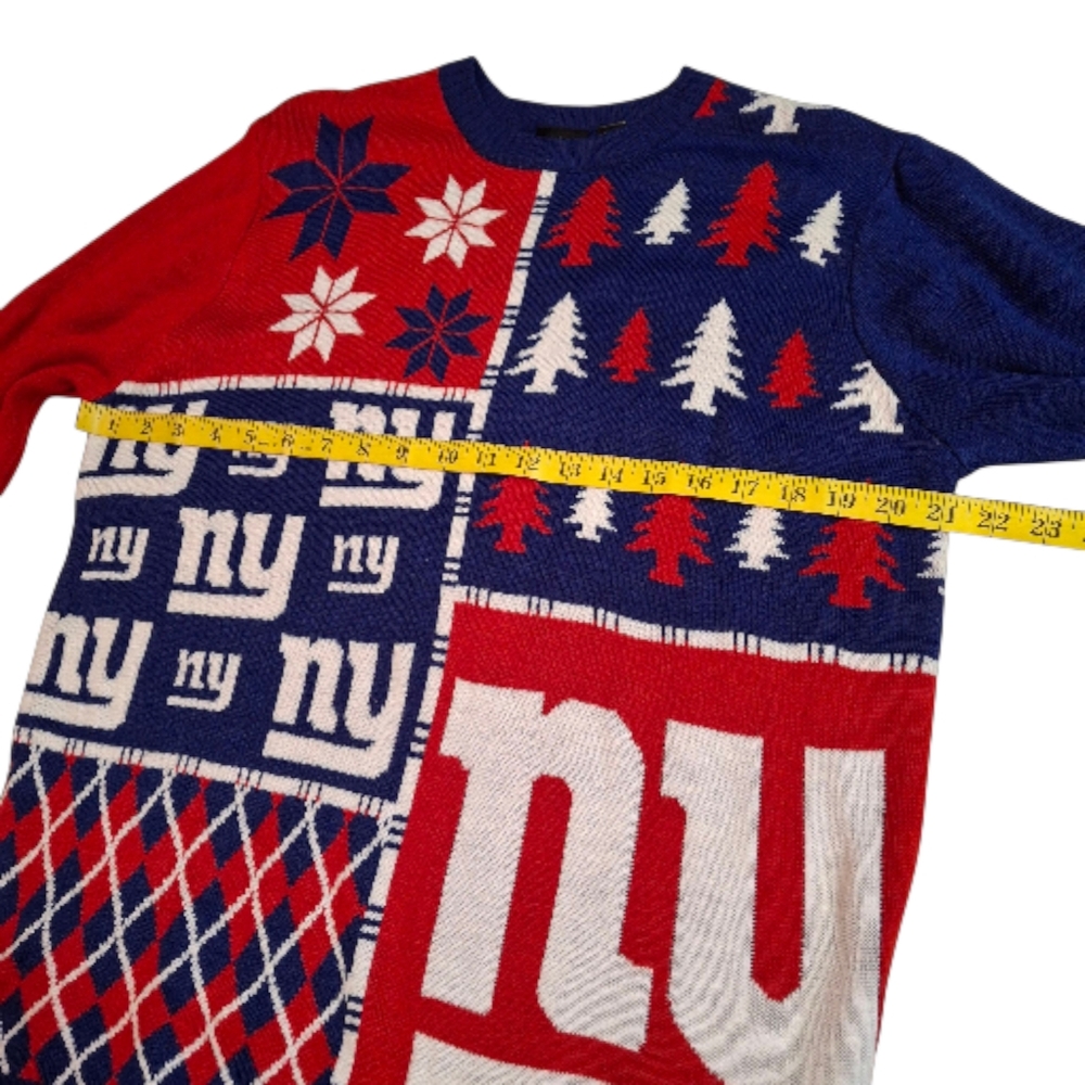NFL Football New York Giants Patchwork Christmas Sweater Men Size Large - Picture 10 of 15